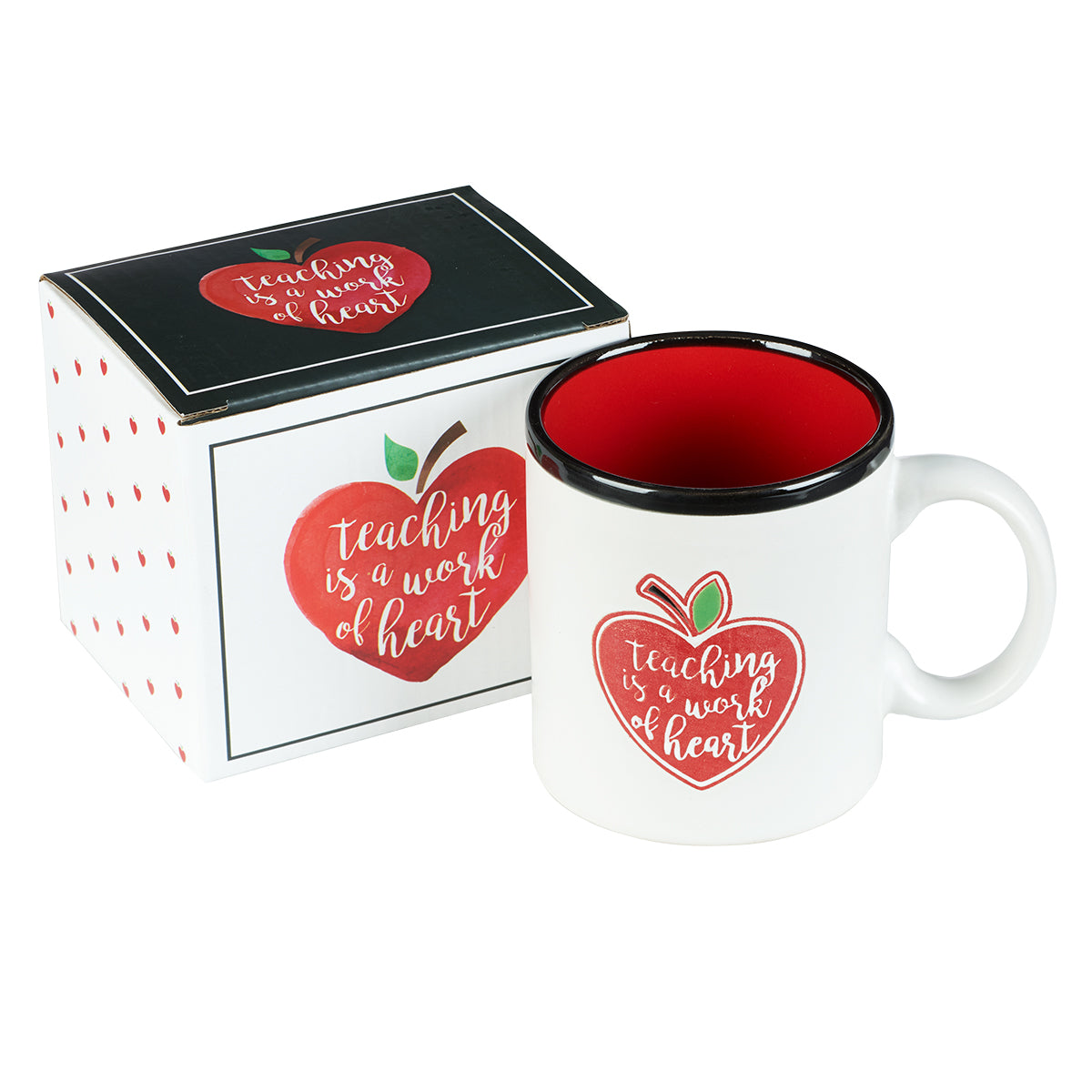 Ceramic Mug Teaching is a Work of Heart, White/Red/Black (384ml) (Teaching Is A Work Of Heart Series)