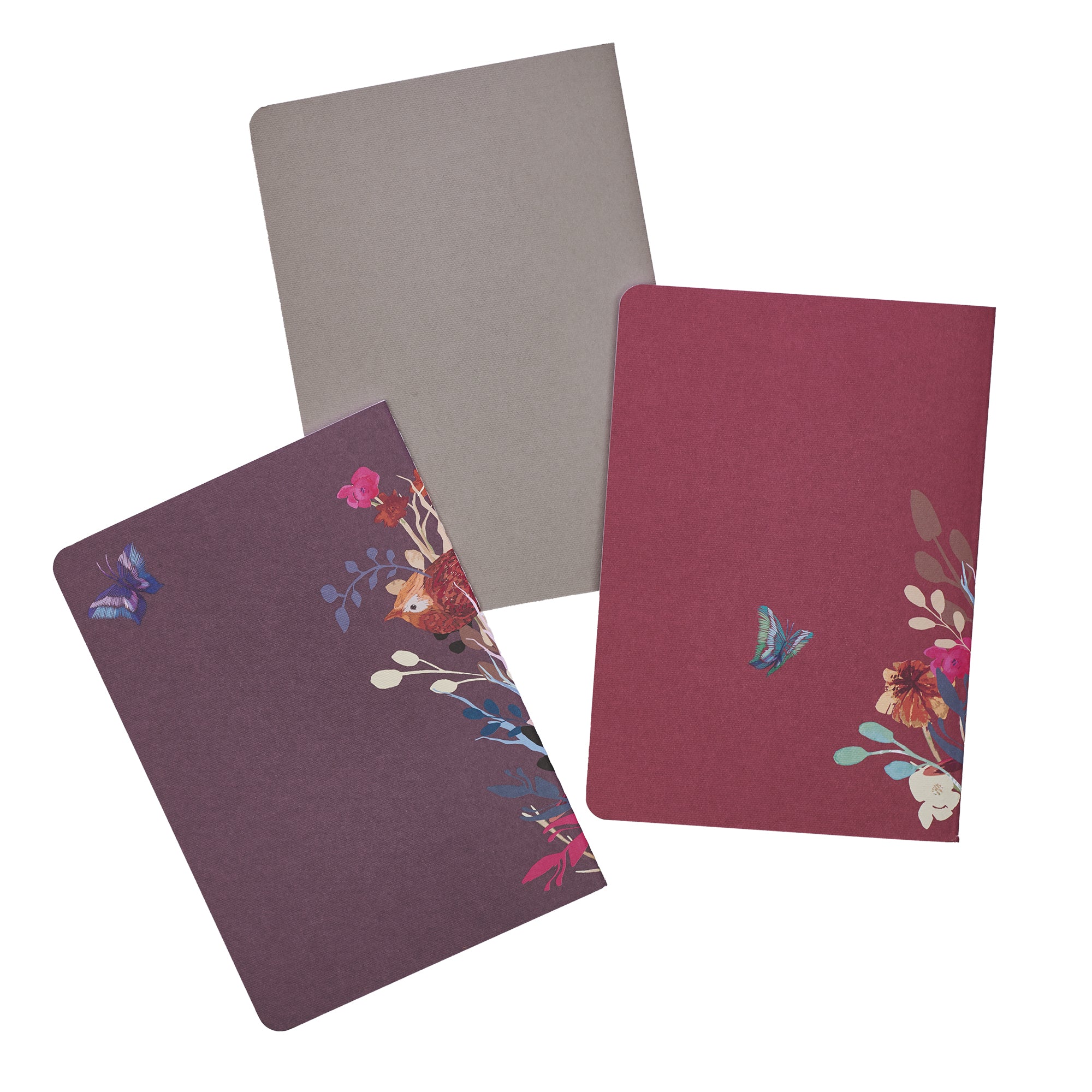 Notebook : Blessed, Birds, Eggplant/Burgundy/Gray (Set of 3) (Blessed Is She Collection)