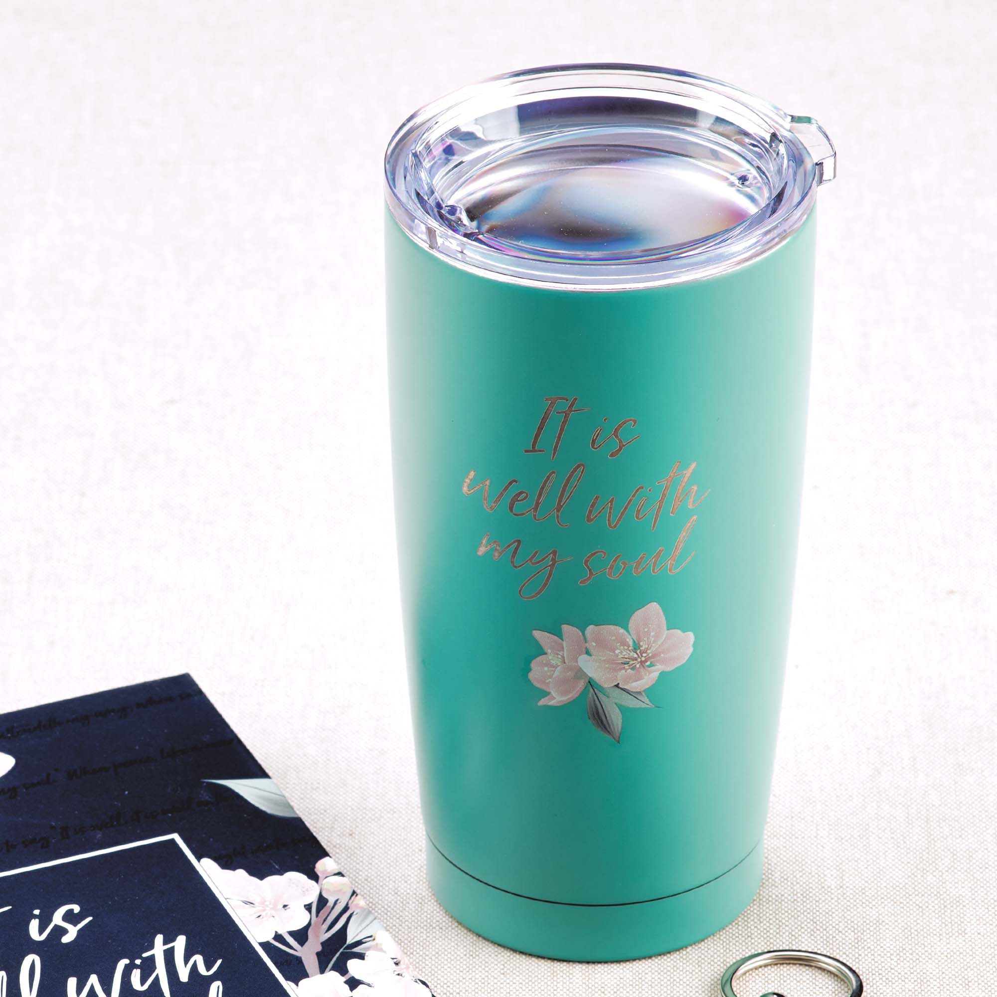 Stainless Steel Mug : It is Well, Teal (591ml) (It Is Well Collection)