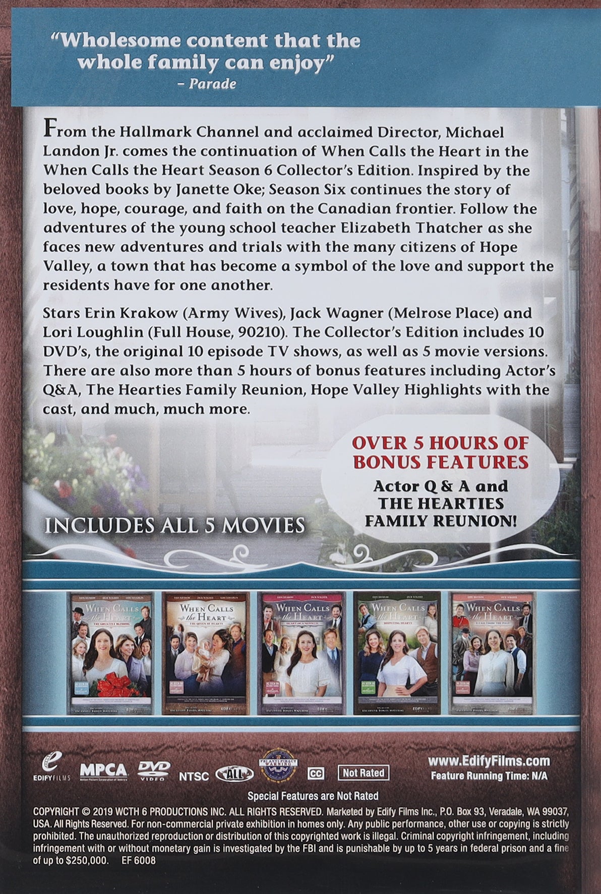 When Calls the Heart Complete Season 6 (Movies #30-34, 10 DVDs)