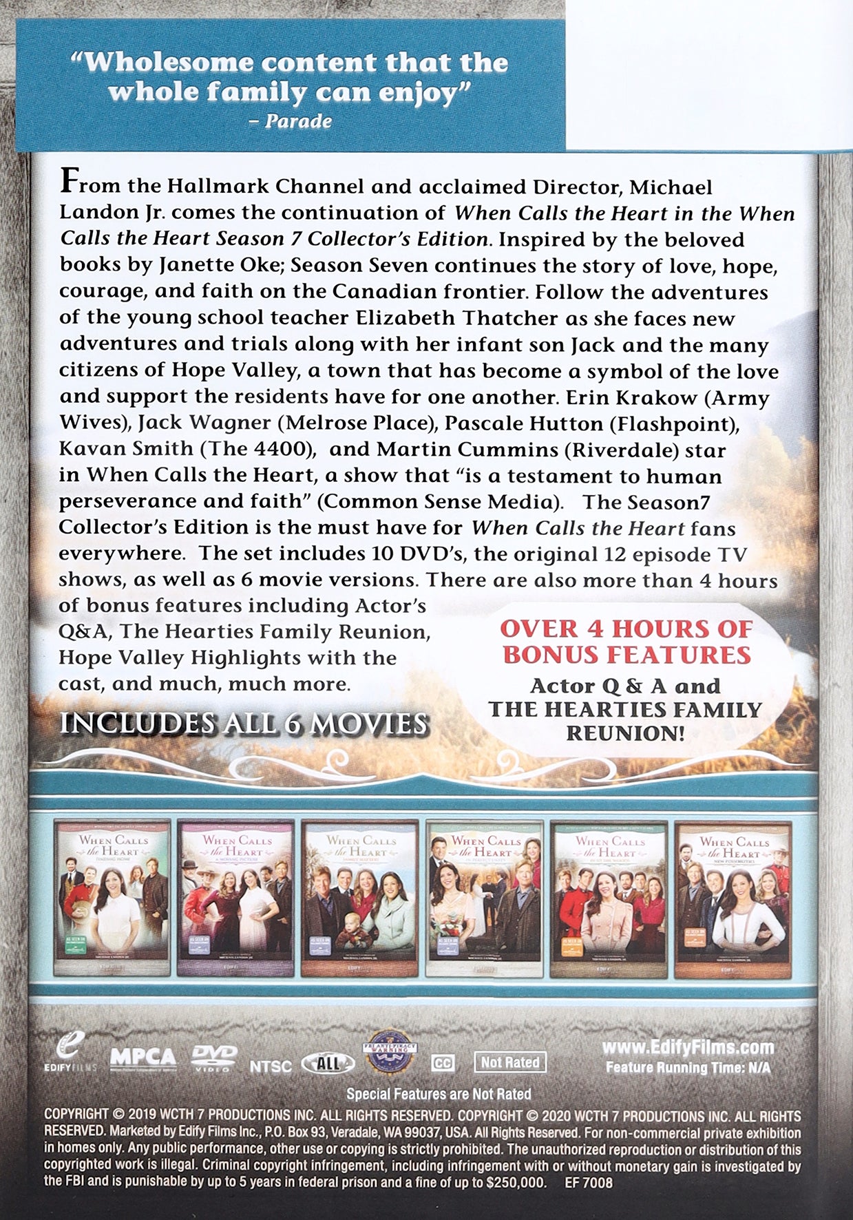 When Calls the Heart Complete Season 7 (Movies #35-40, 10 DVDs)