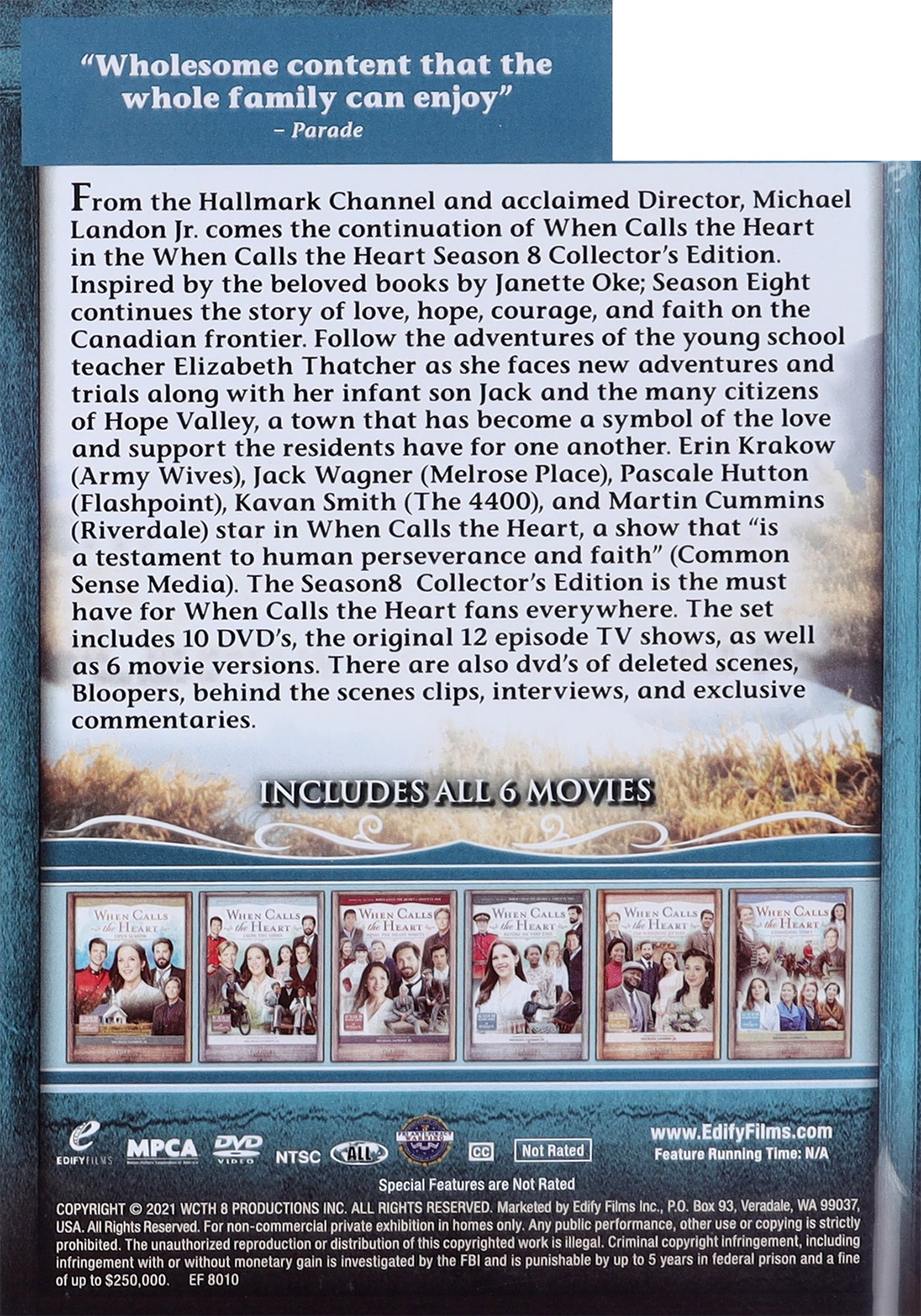 When Calls the Heart Complete Season 8 (Movies #41-46, 10 DVDs)