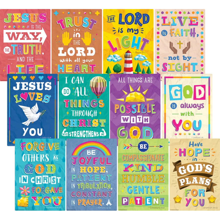 Bible Verses, Small Posters (12 Pack)