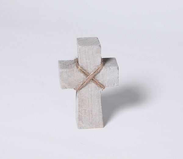 Cross: Small Standing Cross Grey (Paulownia Wood)
