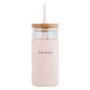 Tumbler, Glass With Bamboo Lid and Straw, 532ml: Live in Joy, Comes in a Kraft Tube