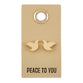 Earrings: Leather Tag Dove  (Zinc Alloy)