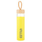 Water Bottle, Glass With Bamboo Lid (591 ml): Joy Filled, Yellow Silicone Wrap, Comes in a Kraft Tube
