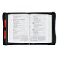 Bible Cover Large Classic, Be Strong & Courageous, Grey/Black Luxleather (Joshua 1: 9)