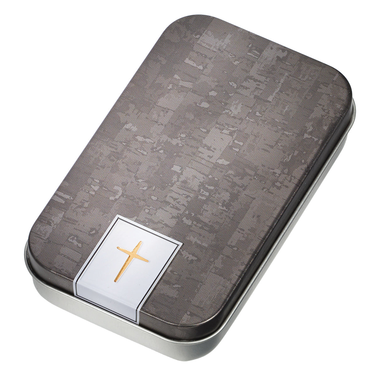 Metal Keyring in Tin: John 3:16 Cross, Scripture Verse Stamped on Front and Back