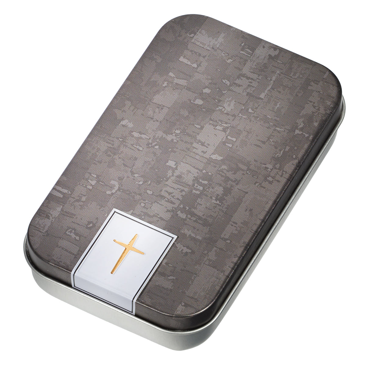 Metal Keyring in Tin: John 3:16 Cross, Scripture Verse Stamped on Front and Back