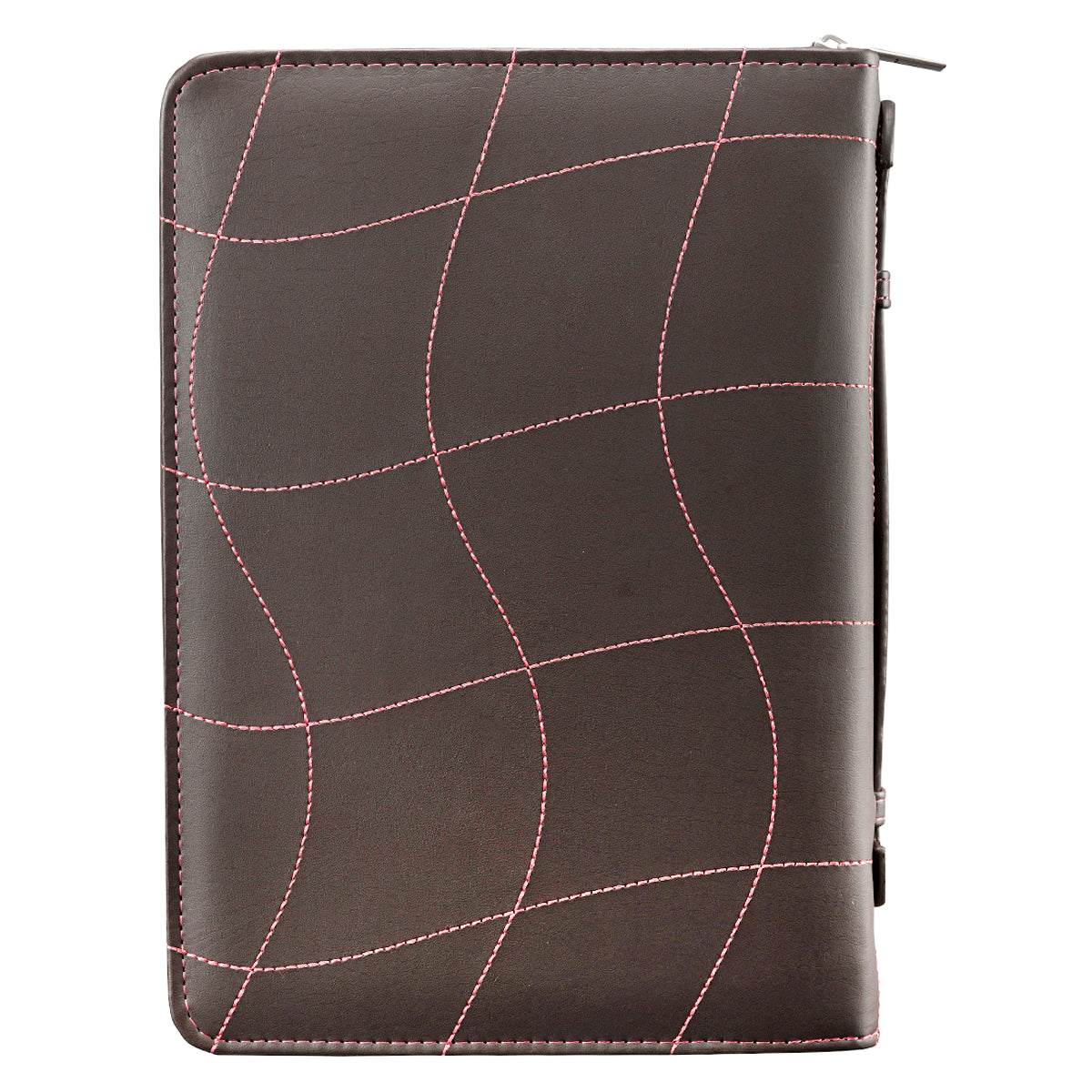 Bible Cover Extra Large: Love, Pink/Brown, Carry Handle Luxleather (1 Cor 13:4-8)