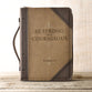 Bible Cover Extra Large: Be Strong & Courageous, Beige/Brown (Joshua 1:9)