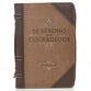 Bible Cover Extra Large: Be Strong & Courageous, Beige/Brown (Joshua 1:9)