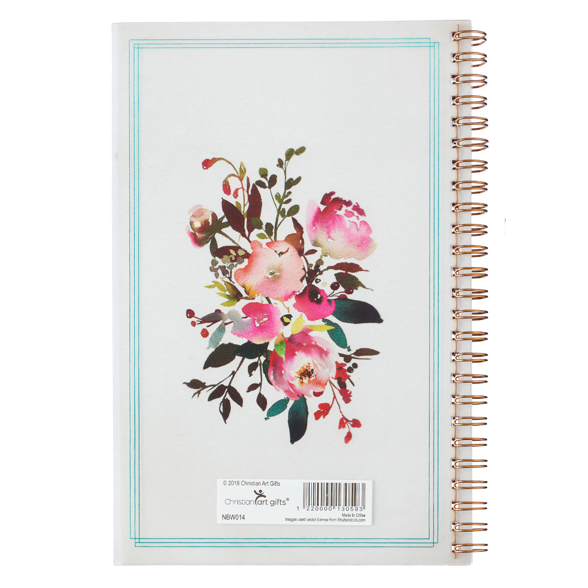 Notebook: Love is Patient, Love is Kind, Pink Floral (1 Cor 13)