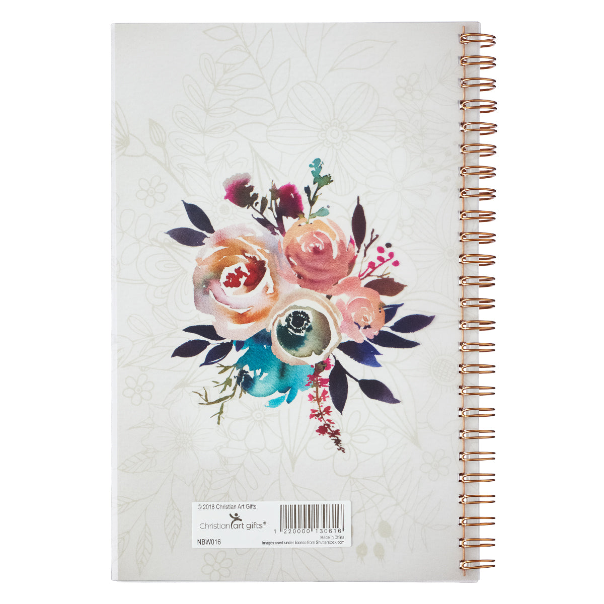 Notebook: Ask, Seek, Knock, Pink/Cream/Blue Floral