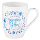Ceramic Mug: Amazing Grace How Sweet the Sound, Blue/Purple Floral