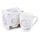 Ceramic Mug: My Grace is Sufficient For You, Pink/Purple Floral Wreath (2 Cor 12:9)