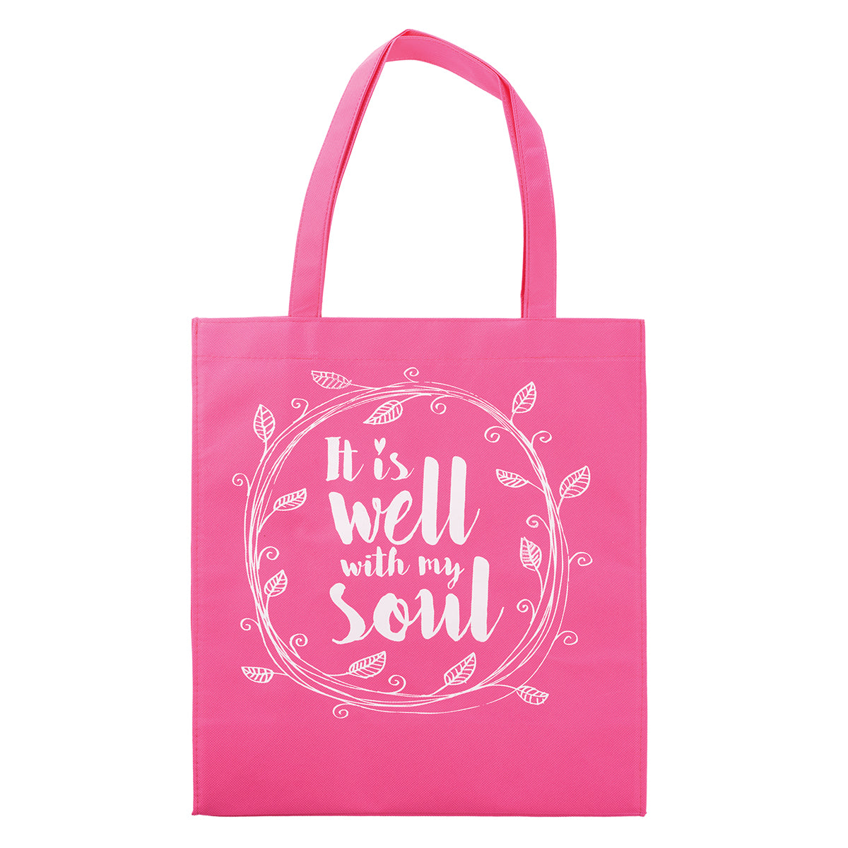 Reusable Tote Bag: It is Well With My Soul (Bright Pink)