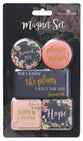 Magnetic Set of 5 Magnets: For I Know the Plans I Have For You, Navy/Pink Floral (Jer 29:11)