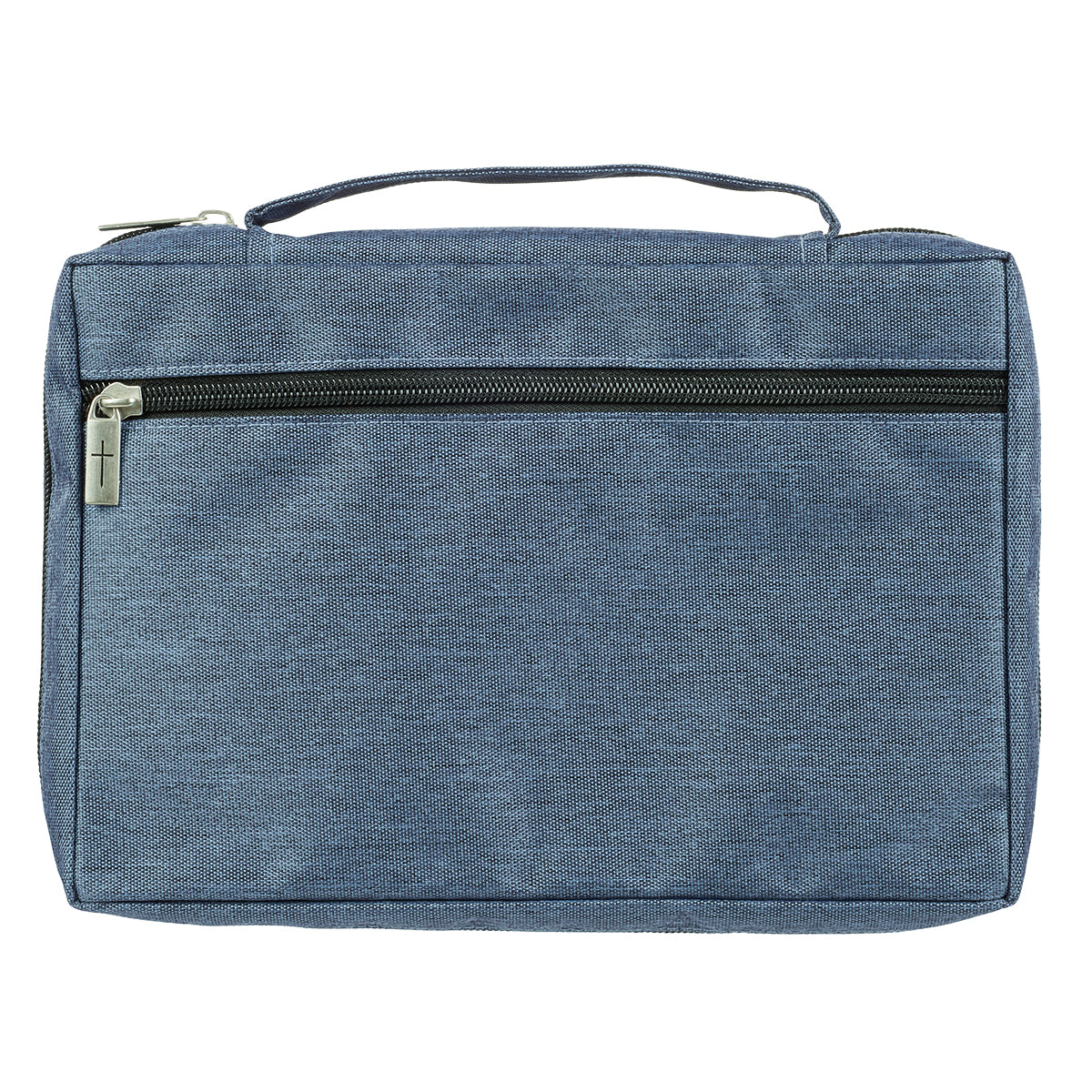 Bible Cover Poly Canvas Large: All Things Through Christ, Denim, Carry Handle