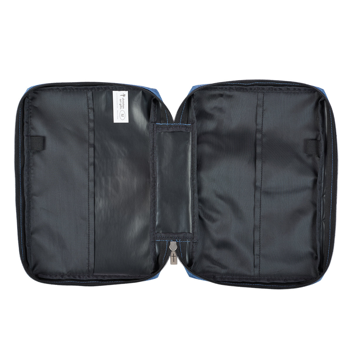 Bible Cover Poly Canvas Large: All Things Through Christ, Denim, Carry Handle