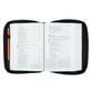 Bible Cover Poly Canvas Large: All Things Through Christ, Denim, Carry Handle