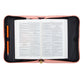 Bible Cover Trendy Large He Works All Things For the Good...Peach/Floral (Romans 8: 28)