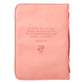 Bible Cover Trendy Medium, He Works All Things For the Good....Peach/Floral Luxleather (Romans 8: 28)