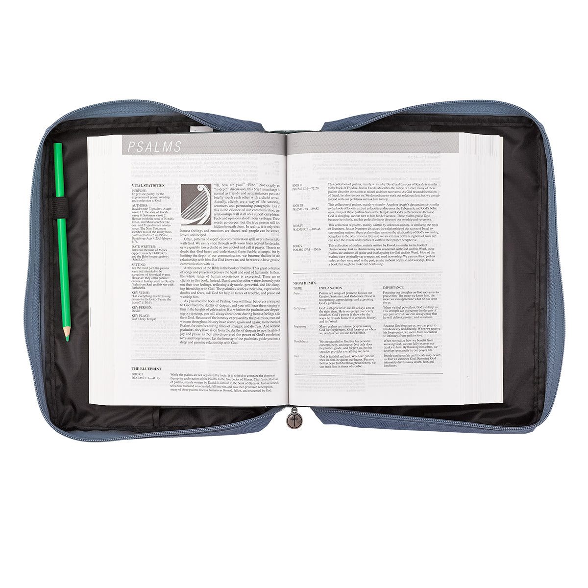 Bible Cover Extra Large: Polyester, Footprints in the Sand, Navy/Picture