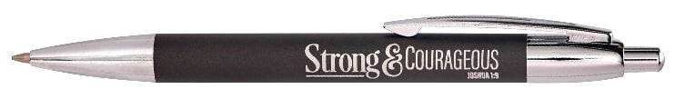 Classic Pen: Strong & Courageous, Black, (Joshua 1:9)