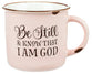 Camp Style Ceramic Mug: Be Still and Know....Pink/White (Psalm 46:10)