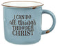 Camp Style Ceramic Mug: I Can Do All Things Through Christ, Blue/White (Phil 4:13)