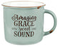 Camp Style Ceramic Mug: Amazing Grace How Sweet the Sound, Green/White