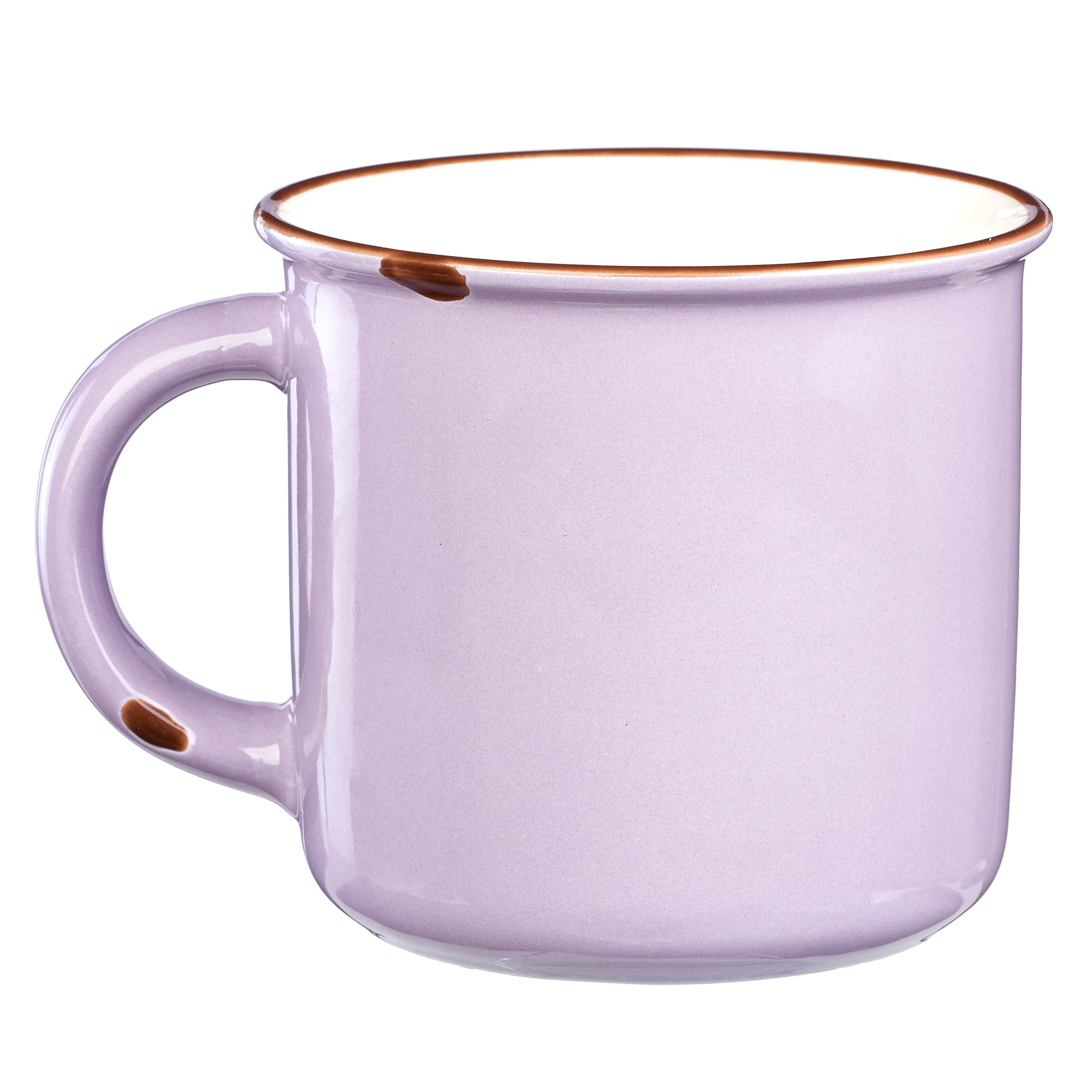 Camp Style Ceramic Mug: Let Your Light Shine, Lavendar/White (390ml)