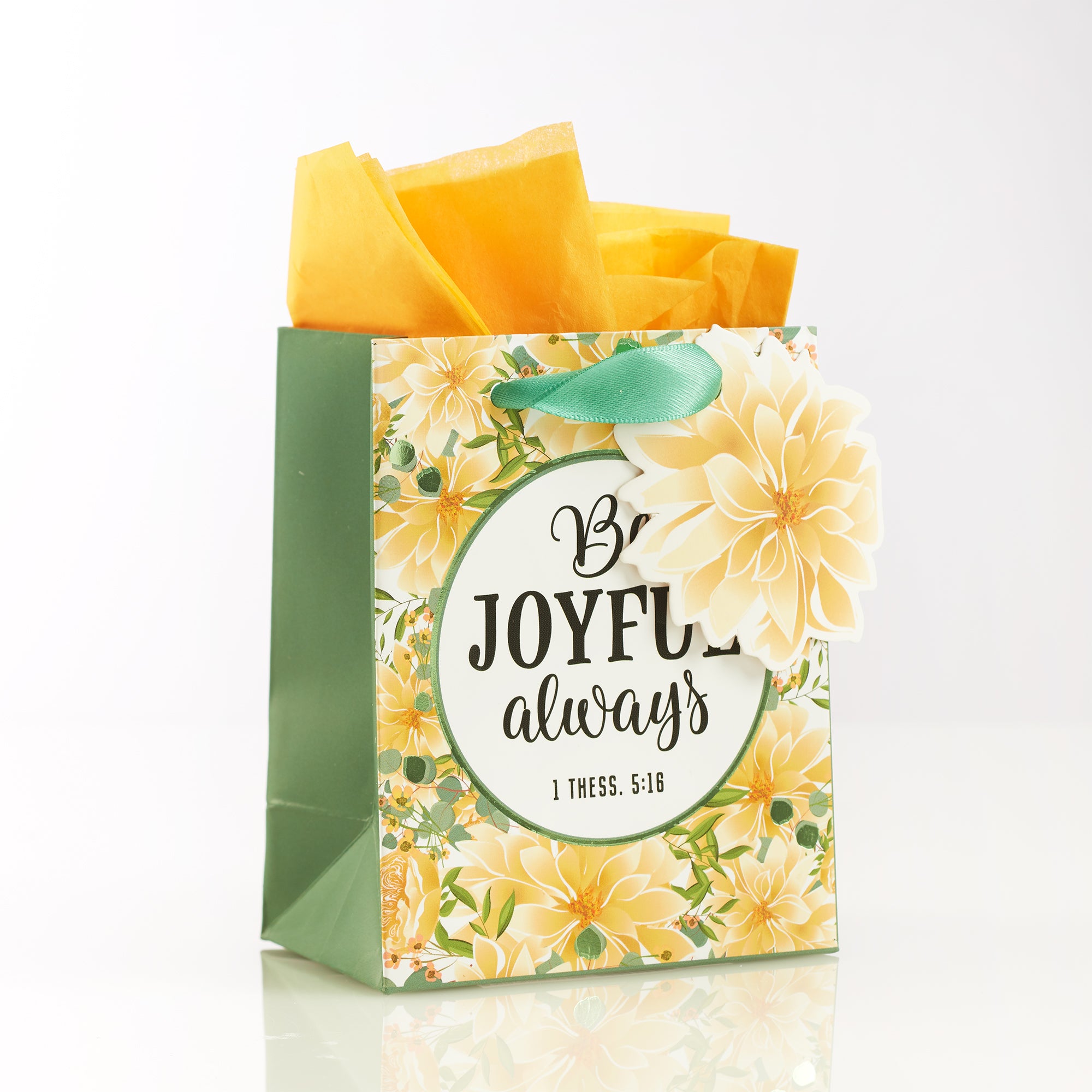 Gift Bag Small: Be Joyful Always, Yellow Flowers (1 Thess 5:16)