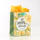 Gift Bag Small: Be Joyful Always, Yellow Flowers (1 Thess 5:16)