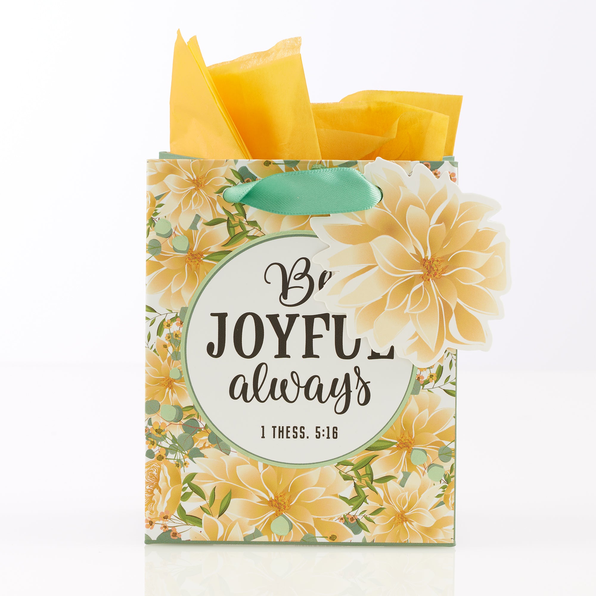 Gift Bag Small: Be Joyful Always, Yellow Flowers (1 Thess 5:16)