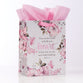 Gift Bag Medium: Trust in the Lord, Pink Floral (Proverbs 3:5)