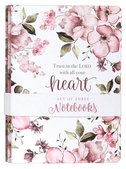 Notebook: Trust in the Lord, Pink/Purple Floral (Proverbs 3:5) (Set Of 3)