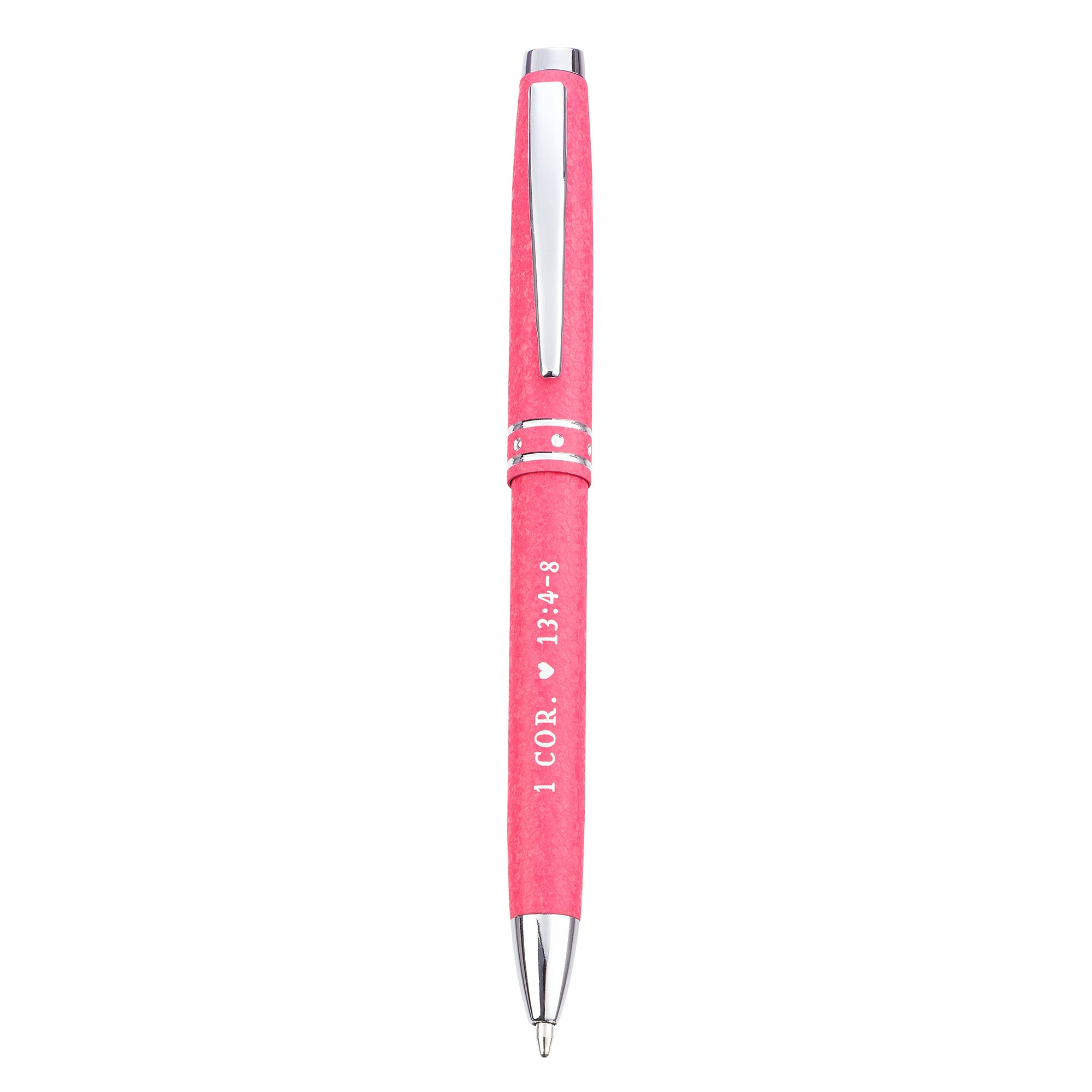 Ballpoint Hologram Pen: Love is Patient, Pink/Gold