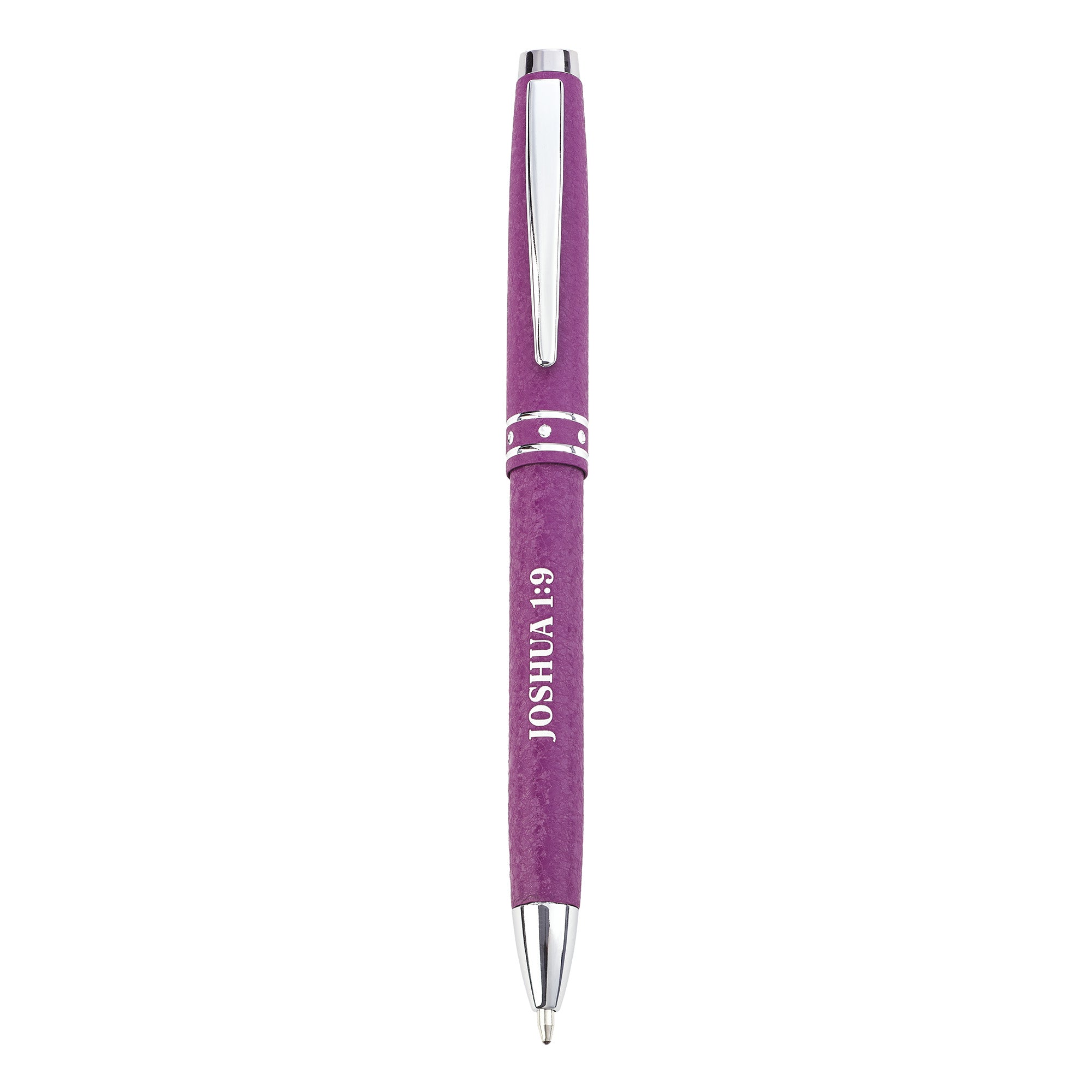 Ballpoint Hologram Pen: Strong & Courageous, Purple/Gold