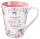 Ceramic Mug: Trust in the Lord, Pink Floral (Proverbs 3:5) (414ml)
