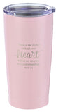 Stainless Steel Mug: Trust in the Lord, Pink/Silver, (Proverbs 3:5)