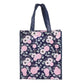 Reusable Tote Bag: Be Still & Know, Navy/Floral (Psalm 46:10)
