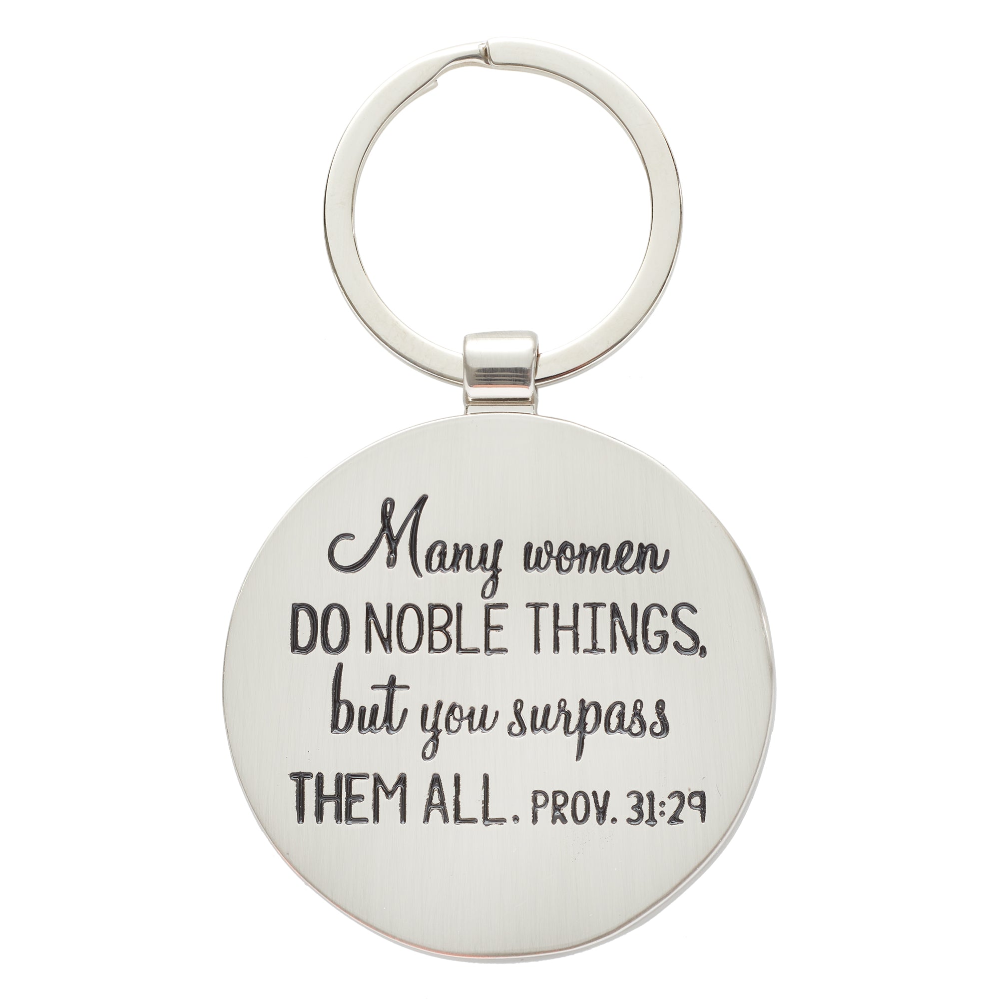 Metal Keyring in Tinbox: I Love You Mom, Round, Blue