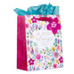 Gift Bag, Medium: Be Joyful Always, Floral, Includes Tissue and Gift Tag