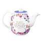 Ceramic Teapot: Be Still and Know, Purple Floral (Ps 46:10) 946 ml (Be Still And Know Collection)