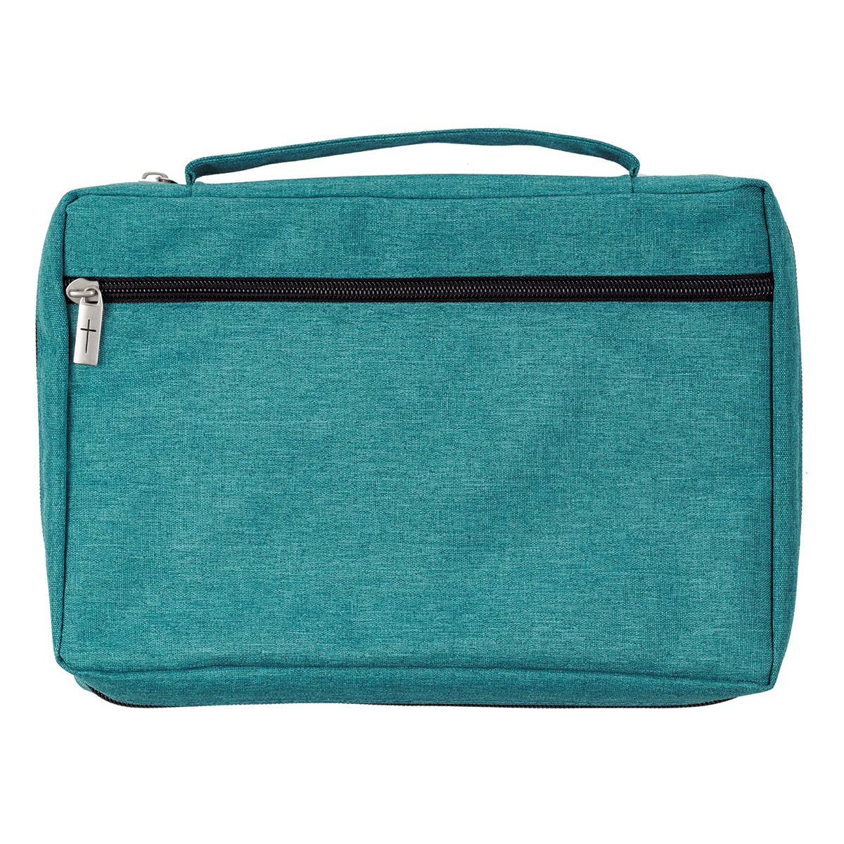 Bible Cover Poly Canvas Large: Strength and Dignity, Aqua, Carry Handle