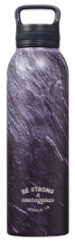Water Bottle, Stainless Steel (710 ml): Be Strong & Courageous, Joshua 1:9, Black