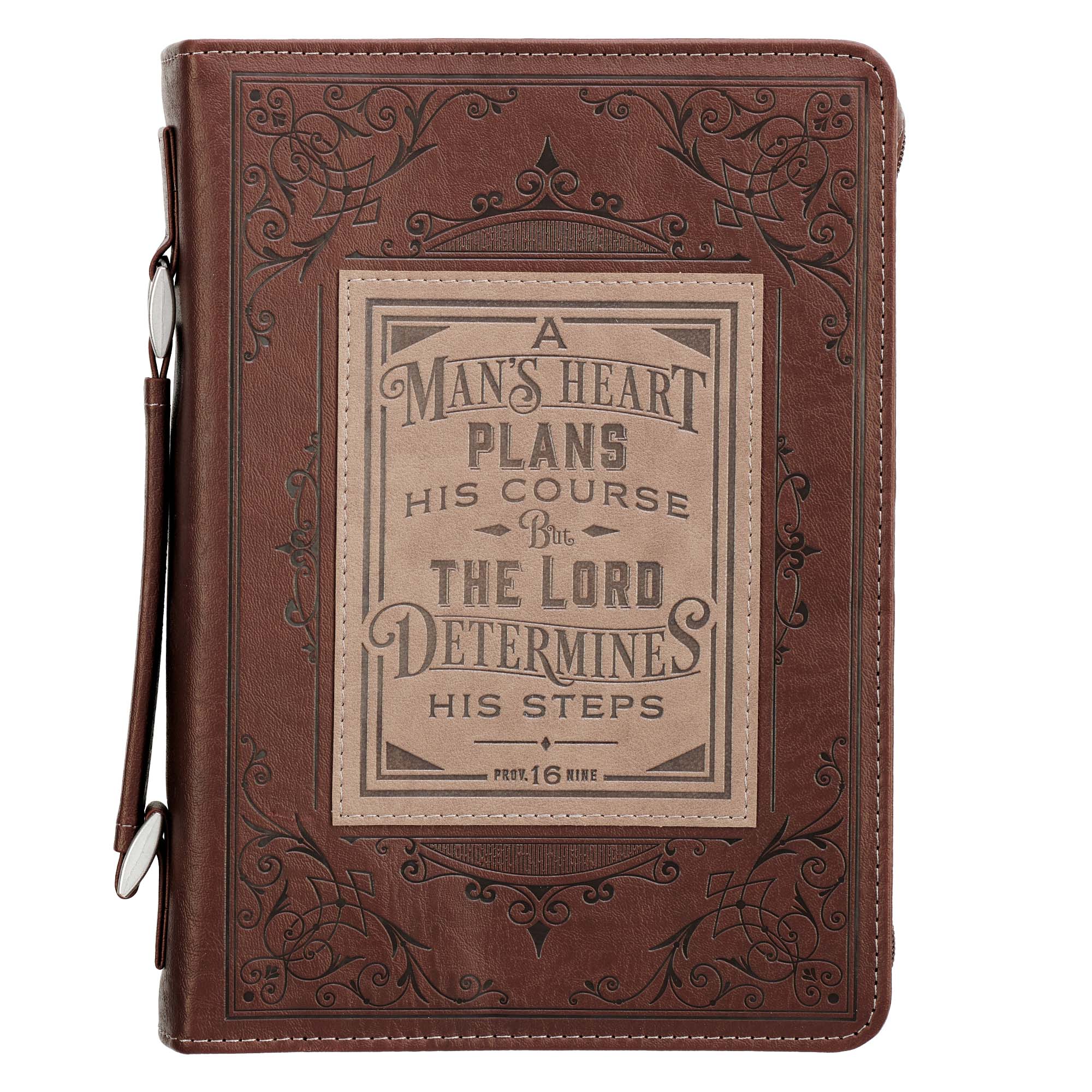 Bible Cover Medium: A Man's Heart Brown (Prov 16:9) (A Man's Heart Collection)